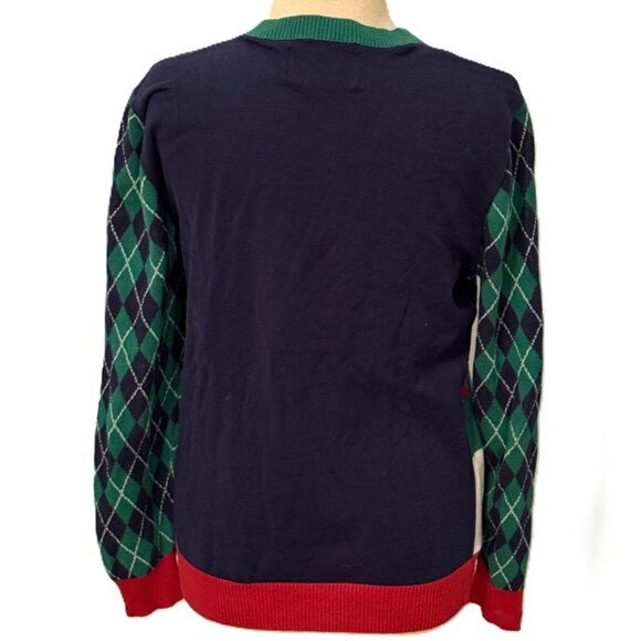 Ugly Christmas Sweater Golfing Santa Mens Medium Multicolor Pullover Novelty - Picture 5 of 7